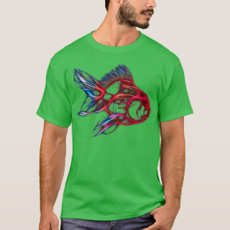 Camiseta Arte Fractal de Peixes Dourados