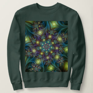 Camiseta Arte Fractal Roxa Roxa Abstrato brilhante iluminad