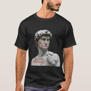 Camiseta Arte Frágil Meme - Paródia David Statue rachada