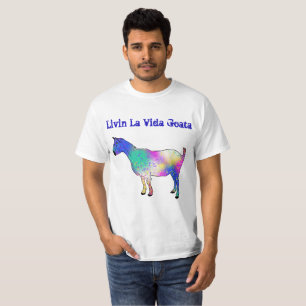 Camiseta Arte Funky engraçada do animal da cabra de Vida