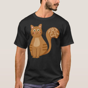 Camiseta Arte Gato Gordo Marrom Gelado