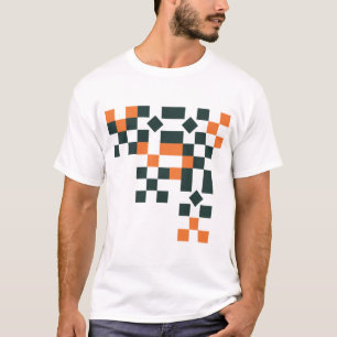 Camiseta Arte Geométrica Abstrata Moderna em Pixel no Canto