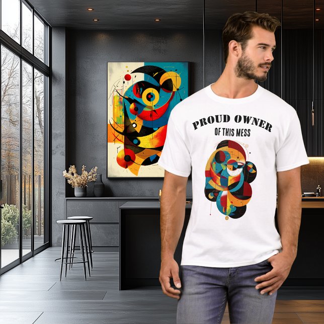 Camiseta Arte Geométrica Divertida, Moderno Abstrato com at (Criador carregado)