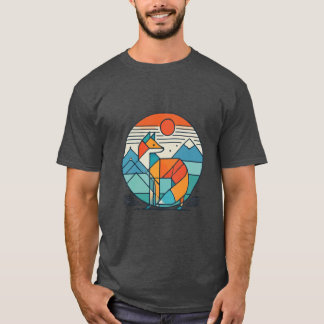 Camiseta Arte Geométrica Fox - Abstrato moderno Design anim