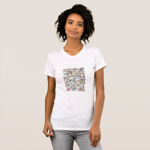 Camiseta Arte geométrica moderna em aquarela de Portland-Hi