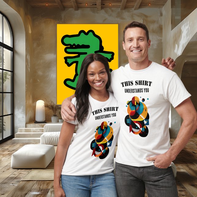 Camiseta Arte Geométrica Moderna – Humor Abstrato Inteligen (Criador carregado)
