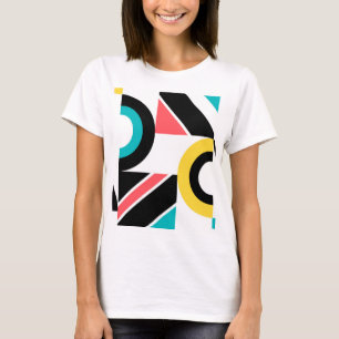 Camiseta Arte geométrica moderna, urbana, colorida e trendy