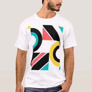 Camiseta Arte geométrica moderna, urbana, colorida e trendy