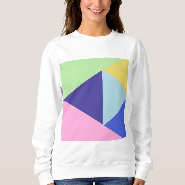 Camiseta arte geométrica multicoloração (Frente)