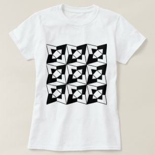 Camiseta Arte Geométrica Preta e Branca