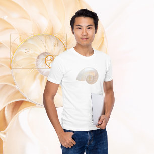 Camiseta Arte Geométrica Sagrada da Ração de Ouros Fibonacc