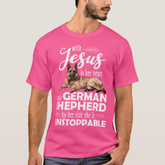 Camiseta Arte German shepherd Engraçada Para Meninas Cachor