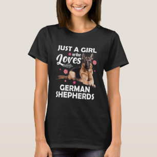 Camiseta Arte German shepherd Engraçada Para Meninas Mulher
