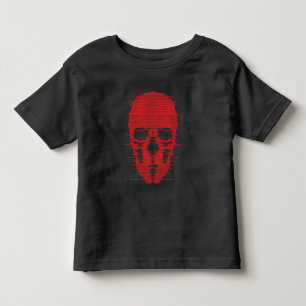 Camiseta Arte Glitch da Caveira Vermelha