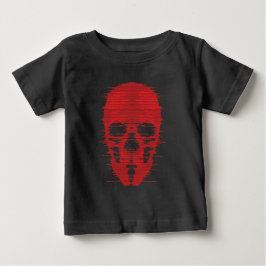 Camiseta Arte Glitch da Caveira Vermelha