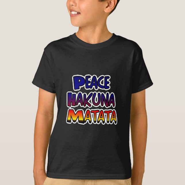 Camiseta Arte Gradiente da Paz de Hakuna Matata (Frente)