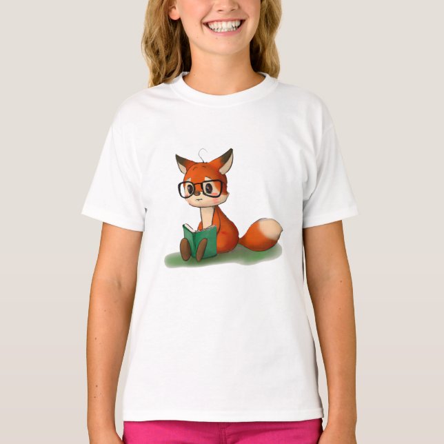 Camiseta Arte Gráfica Bela Fox Animal Art Storybook (Frente)