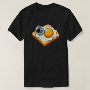 Camiseta Arte Gráfica de Astronauta Dormindo em Torrada com