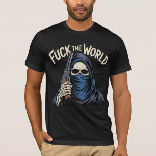 Camiseta Arte Gráfica de Guaxinim Trapaceiro Agressiva Cort