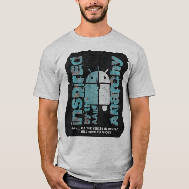 Camiseta Arte Gráfica de Rua Android Dentro da Minha Cabeça (Frente)