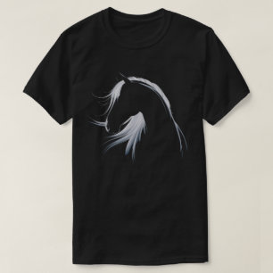 Camiseta Arte Gráfica de Silhueta de Cavalo Elegante para Q