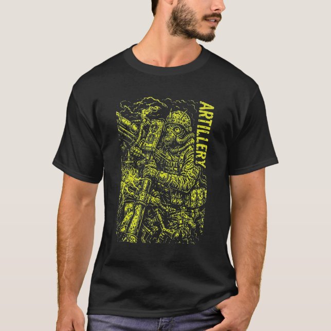 Camiseta Arte Gráfica de Soldado de Artilharia com Poder de (Frente)