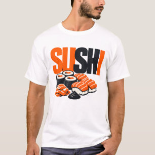 Camiseta Arte Gráfica de Sushi Moderno e Ousado