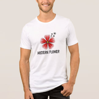 Camiseta Arte Gráfica Geométrica de Flor Vermelha Moderna