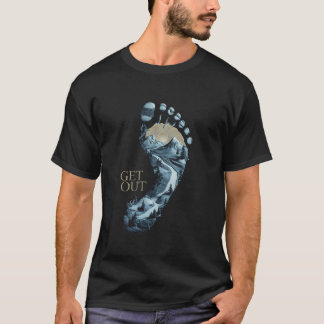 Camiseta Arte Gráfica Lo da Aventura de Pegada de Montanha