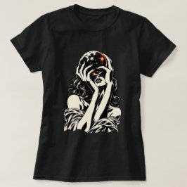 Camiseta Arte Gráfica Moderna Mulher Abstrata Costas