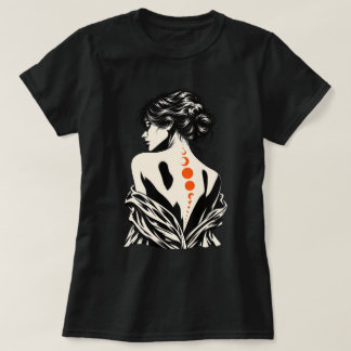 Camiseta Arte Gráfica Moderna Mulher Abstrata Costas