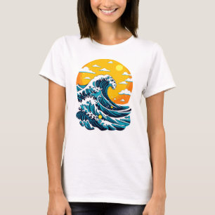 Camiseta Arte Gráfico da Grande Onda Oceânica Japonesa ao P