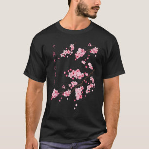 Camiseta Arte Gráfico Japonês Flor de Cerejeira Sakura Vint