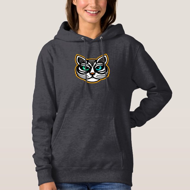 Camiseta Arte Hoodie De Gato Estranho (Frente)