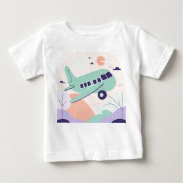 Camiseta Arte IA de avião verde