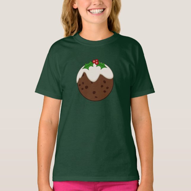 Camiseta Arte Ilustrativa de Pudim de Natal (Frente)