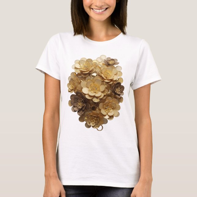 Camiseta Arte impressa abstrata prateada Statement v3 (Frente)