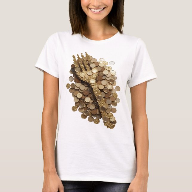 Camiseta Arte impressa de ARTE ABSTRATA prateada da moda v3 (Frente)