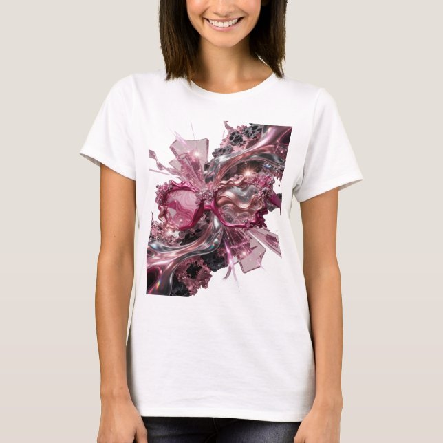 Camiseta Arte impressa em prata ABSTRATA v2 (Frente)