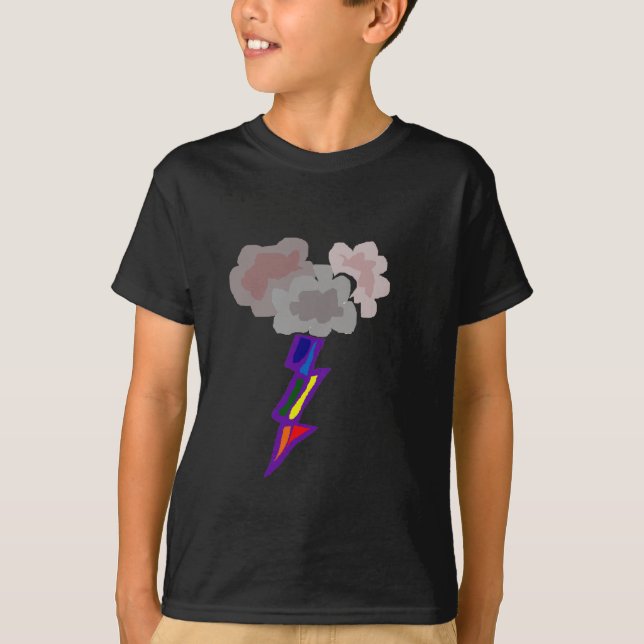 Camiseta Arte impressionante das nuvens e do relâmpago do (Frente)