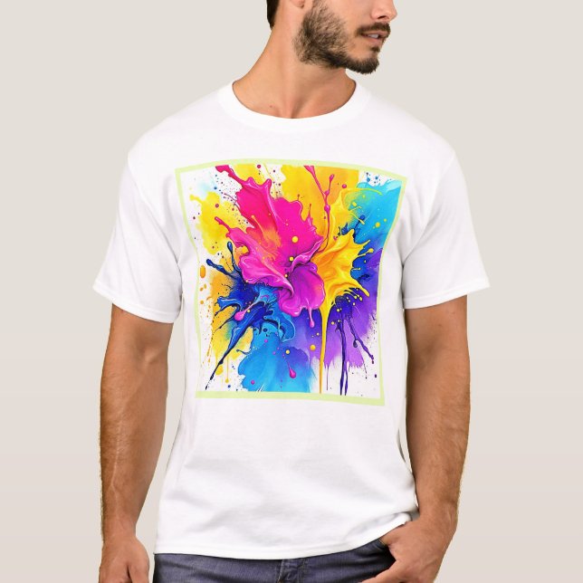 Camiseta Arte inicial de cor emocional (Frente)
