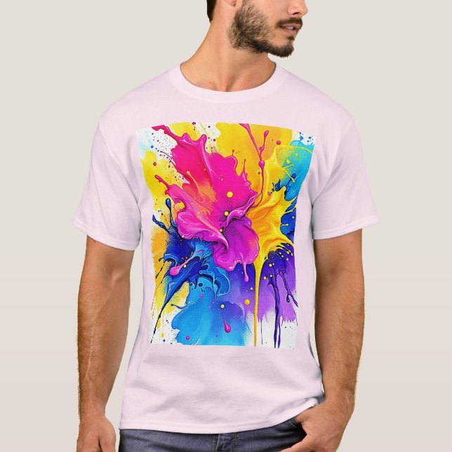 Camiseta Arte inicial de cor emocional (Frente)