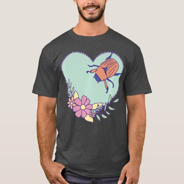Camiseta Arte Inseto em junho - Insetos com Coração e (Frente)