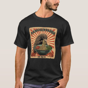 Camiseta Arte Japonês Clássico Selos Postais Macarrão Pango