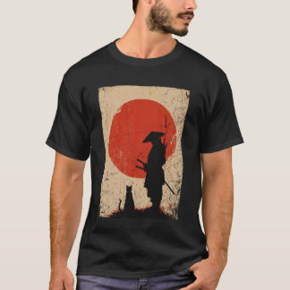 Camiseta Arte Japonês Samurai Lutador Vintage Guerreiro Ret