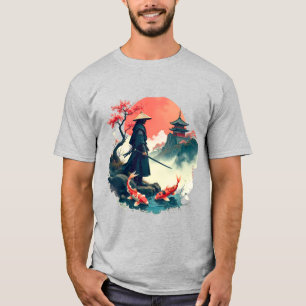 Camiseta Arte Japonês – Samurai no Jardim