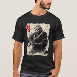 Camiseta Arte Japonês Samurai Pé Grande Vintage Sasquatch R