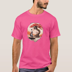 Camiseta Arte Japonesa Árvore da Vida Paz Aikido Arte da Gu