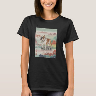 Camiseta Arte Japonesa Bulldog Kyosai Antiga Obra de Arte J