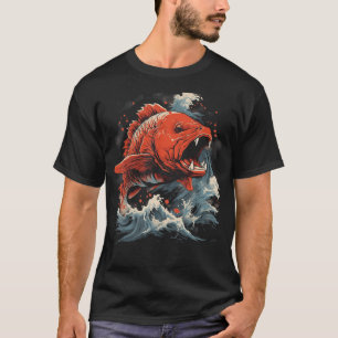Camiseta Arte Japonesa Combatendo O Gif Pescador De Carpas 